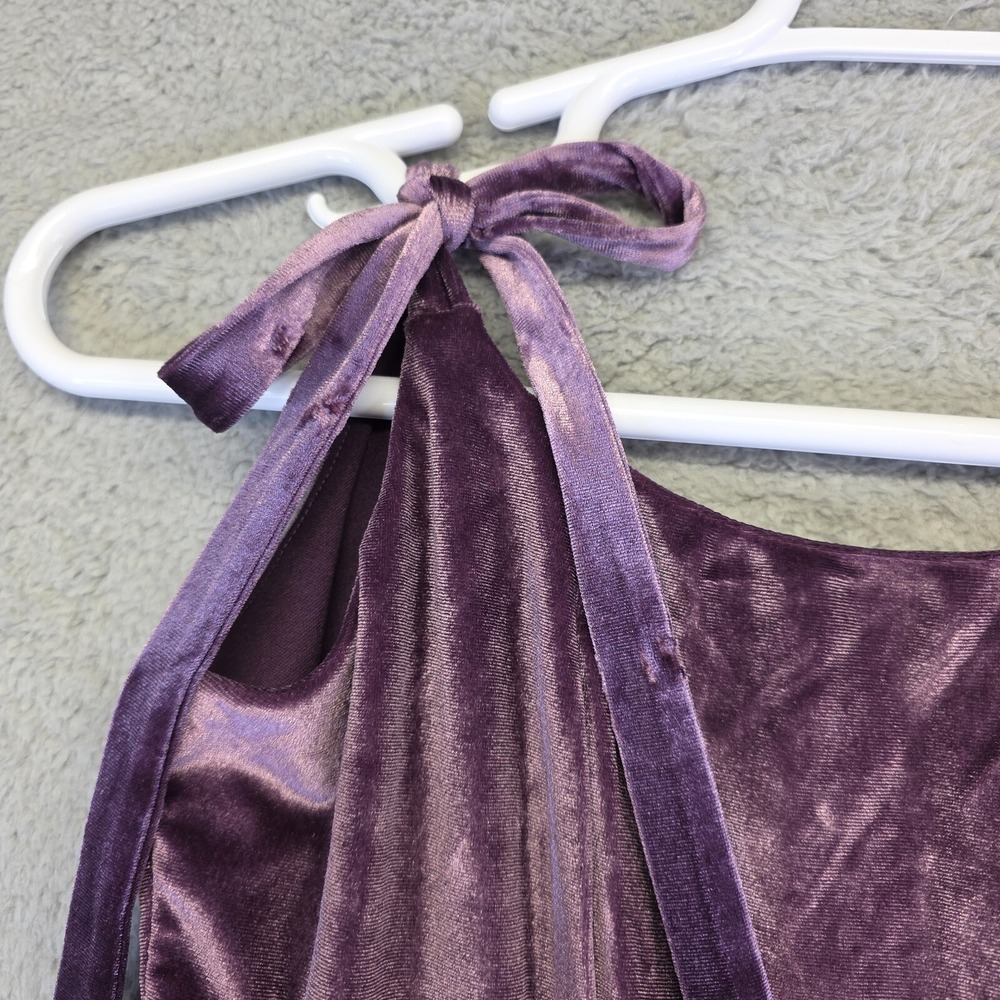 Y2K Whimsigoth Velvet Dress Womens L Purple Fairy Coquette Festival Mini Glam - Picture 7 of 16